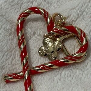 Louis Vuitton Candy Cane Heart Bag Charm ✨ Red & Gold LV